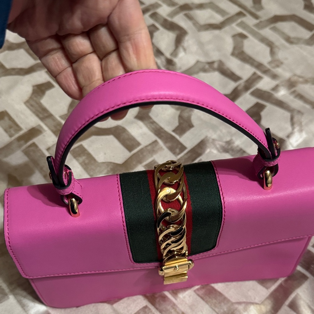 Pink Leather Handbag - Picture 8 of 16